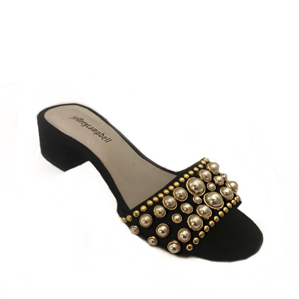 Jeffery Campbell, black embellished flats, Women’s size 6
